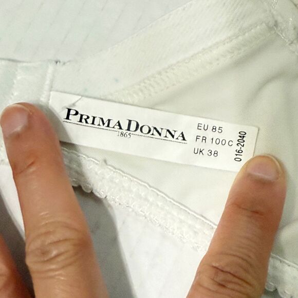 Prima Donna 38C Embroidered Unlined Underwire Support Bra 162040 Cream Off White - Picture 9 of 12